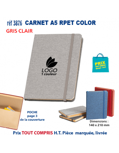 CARNET A5 RPET COLOR REF 3876 3876 Carnet personnalisé  8,41 €