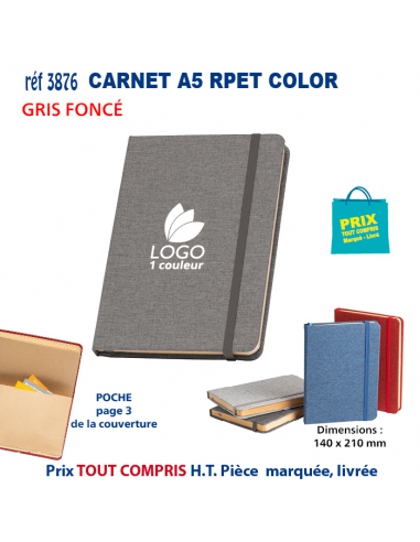 CARNET A5 RPET COLOR REF 3876 3876 Carnet personnalisé  8,41 €