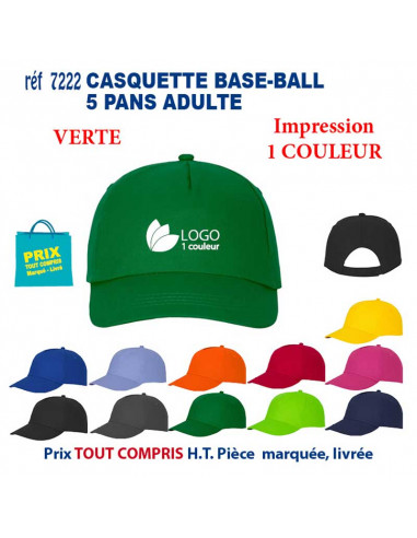 CASQUETTE BASE-BALL ADULTE REF 7222 7222 CASQUETTES ADULTES  4,66 €