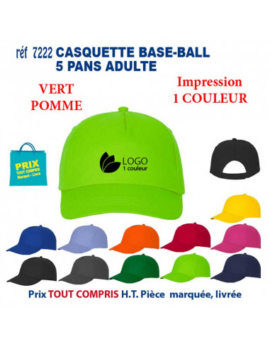 CASQUETTE BASE-BALL ADULTE REF 7222 7222 CASQUETTES ADULTES  4,66 €