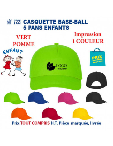 CASQUETTE BASE-BALL ENFANTS REF 7221 7221 CASQUETTES ENFANTS  4,74 €