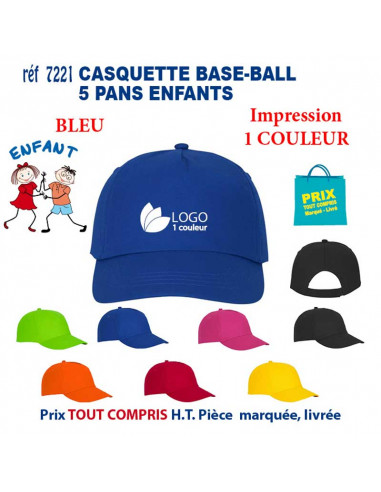 CASQUETTE BASE-BALL ENFANTS REF 7221 7221 CASQUETTES ENFANTS  4,74 €