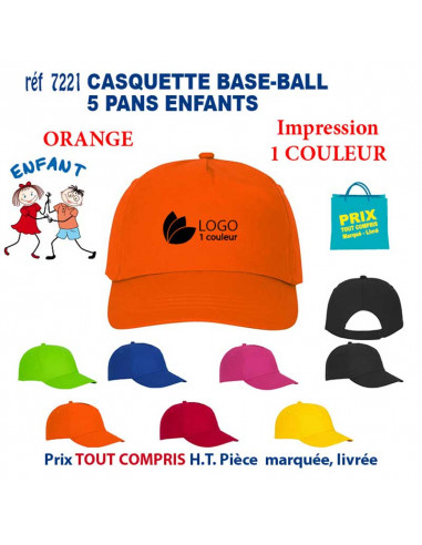 CASQUETTE BASE-BALL ENFANTS REF 7221 7221 CASQUETTES ENFANTS  4,74 €