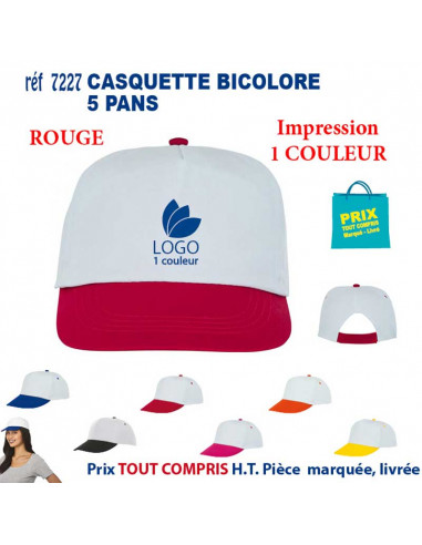 CASQUETTE BICOLORE ADULTE REF 7227 7227 CASQUETTES ADULTES  4,45 €