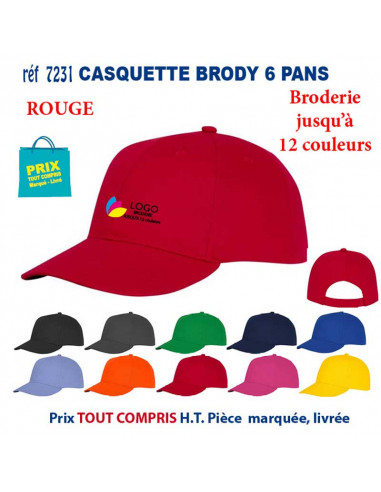 CASQUETTE 6 PANNEAUX BRODY ADULTE REF 7231 7231 CASQUETTES ADULTES  8,36 €