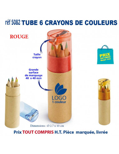 TUBE 6 MINI CRAYONS DE COULEUR REF 5082 5082 JEUX - ENFANTS : OBJETS PUBLICITAIRES  1,05 €