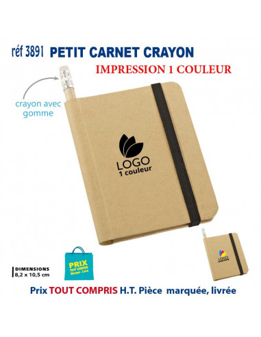 PETIT CARNET CRAYON REF 3891 3891 Carnet personnalisé  2,03 €