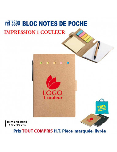 BLOC-NOTES DE POCHE STYLO REF 3890 3890 bloc notes - bloc mémos  2,74 €