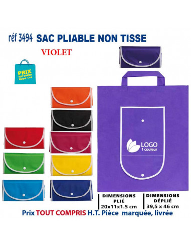 SAC PLIABLE NON TISSE REF 3494 3494 SACS PLIABLES  2,28 €