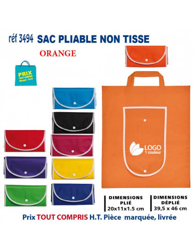 SAC PLIABLE NON TISSE REF 3494 3494 SACS PLIABLES  2,28 €