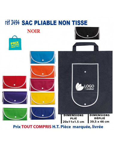 SAC PLIABLE NON TISSE REF 3494 3494 SACS PLIABLES  2,28 €