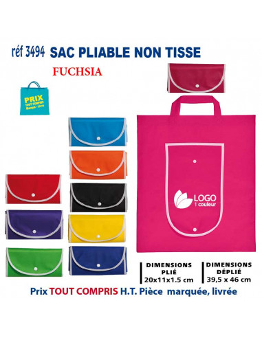 SAC PLIABLE NON TISSE REF 3494 3494 SACS PLIABLES  2,28 €