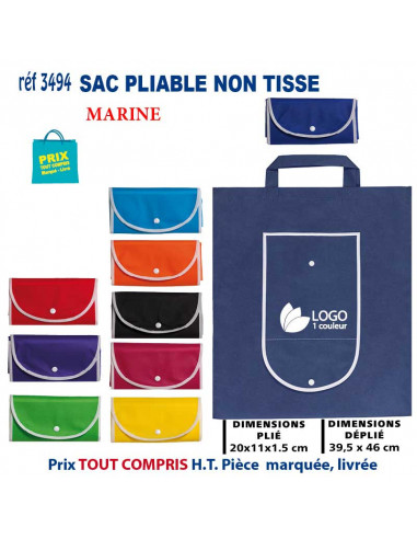 SAC PLIABLE NON TISSE REF 3494 3494 SACS PLIABLES  2,28 €