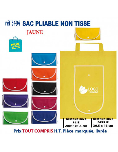 SAC PLIABLE NON TISSE REF 3494 3494 SACS PLIABLES  2,28 €