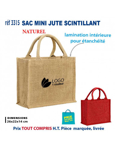 SAC MINI JUTE SCINTILLANT REF 3315 3315 SACS PUBLICITAIRES  4,47 €