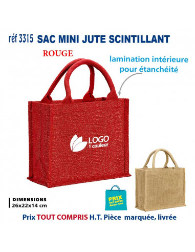 SAC MINI JUTE SCINTILLANT REF 3315 3315 SACS PUBLICITAIRES  4,47 €