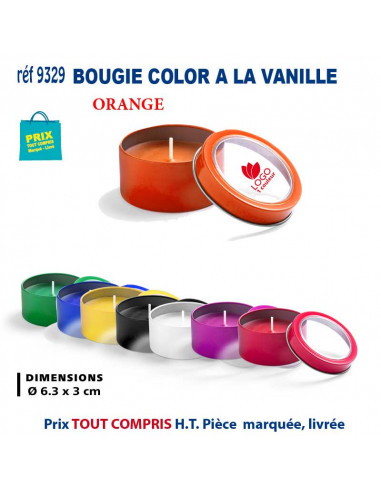 BOUGIE COLOR A LA VANILLE REF 9329 9329 POUR LA MAISON OBJETS PUBLICITAIRES  2,94 €