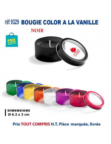 BOUGIE COLOR A LA VANILLE REF 9329 9329 POUR LA MAISON OBJETS PUBLICITAIRES  2,94 €