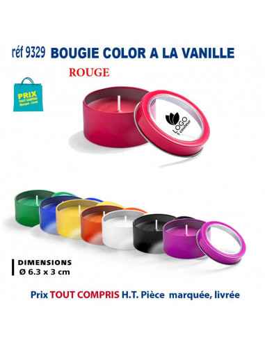 BOUGIE COLOR A LA VANILLE REF 9329 9329 POUR LA MAISON OBJETS PUBLICITAIRES  2,94 €