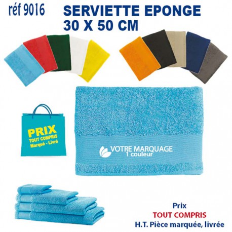 SERVIETTES EPONGE 30 X 50 CM REF 9016 9016 SERVIETTES : OBJETS ET TEXTILE PUBLICITAIRE  6,50 €