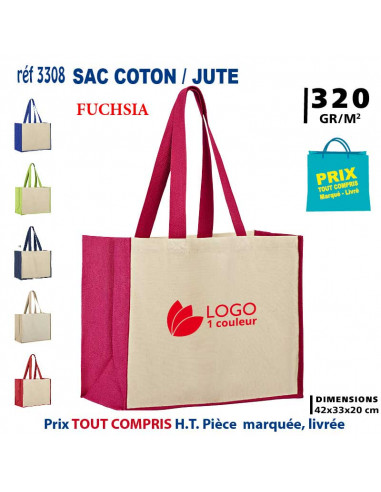 SAC COTON / JUTE REF 3308 3308 SACS SHOPPING - TOTEBAG  5,85 €