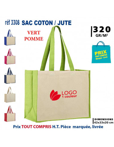 SAC COTON / JUTE REF 3308 3308 SACS SHOPPING - TOTEBAG  5,85 €