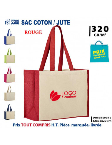 SAC COTON / JUTE REF 3308 3308 SACS SHOPPING - TOTEBAG  5,85 €