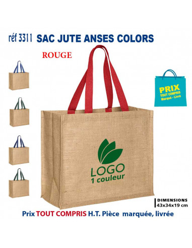 SAC JUTE ANSES COLORS REF 3311 3311 SACS SHOPPING - TOTEBAG  5,45 €