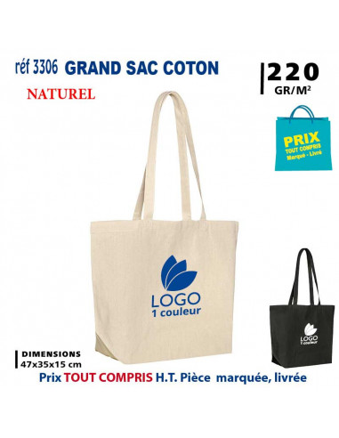 GRAND SAC COTON REF 3306 3306 SACS SHOPPING - TOTEBAG  3,15 €