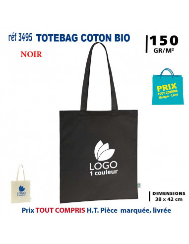 TOTEBAG COTON BIO REF 3495 3495 SACS SHOPPING - TOTEBAG  3,08 €