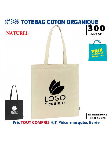 SAC COTON ORGANIQUE REF 3496 3496 SACS SHOPPING - TOTEBAG  2,52 €