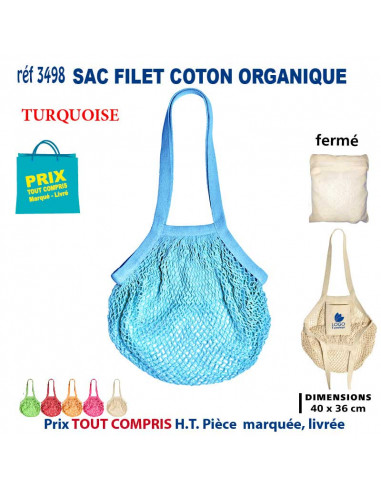 SAC FILET COTON ORGANIQUE REF 3498 3498 SACS SHOPPING - TOTEBAG  2,47 €