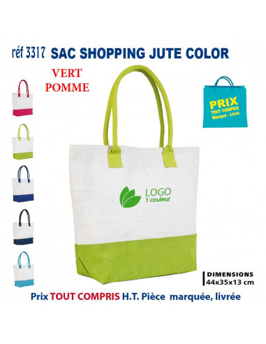 SAC SHOPPING JUTE BICOLORE REF 3317 3317 SACS SHOPPING - TOTEBAG  3,16 €