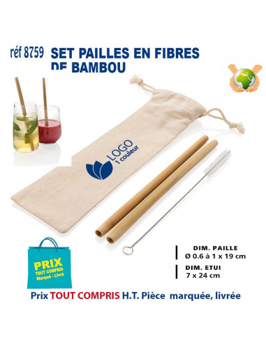 SET PAILLES EN FIBRES DE BAMBOU REF 8759 8759 pailles  5,51 €