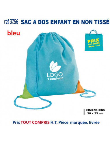 SAC A DOS ENFANT EN NON TISSE REF 3756 3756 SAC A DOS  2,10 €