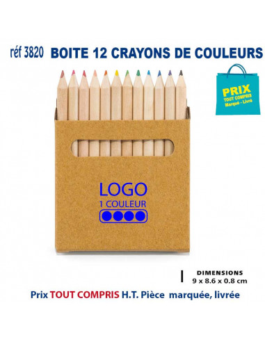 BOITE 12 CRAYONS REF 3820 3820 JEUX - ENFANTS : OBJETS PUBLICITAIRES  1,72 €