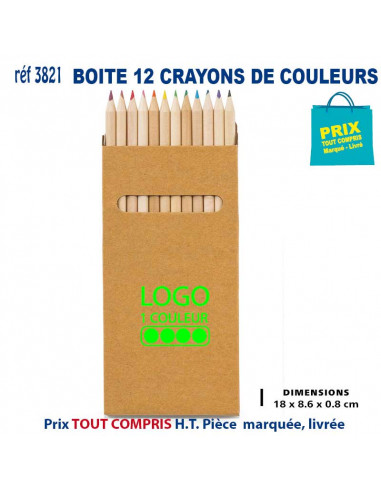 BOITE 12 CRAYONS REF 3821 3821 JEUX - ENFANTS : OBJETS PUBLICITAIRES  2,07 €