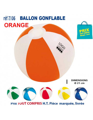 BALLON GONFLABLE REF 7106B 7106B LOISIRS - PLAGE : OBJET PUBLICITAIRE  2,49 €