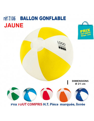 BALLON GONFLABLE REF 7106B 7106B LOISIRS - PLAGE : OBJET PUBLICITAIRE  2,49 €