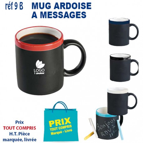 MUG ARDOISE A MESSAGE REF 9 B 9 B MUGS GOBELETS PUBLICITAIRES PERSONNALISES  5,56 €