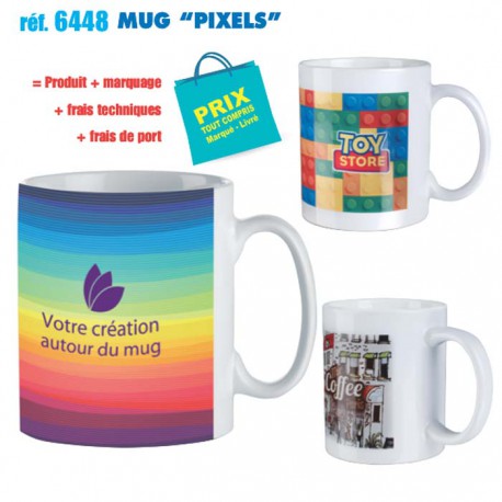 MUG PIXELS REF 6448 6448 MUGS GOBELETS PUBLICITAIRES PERSONNALISES  7,92 €