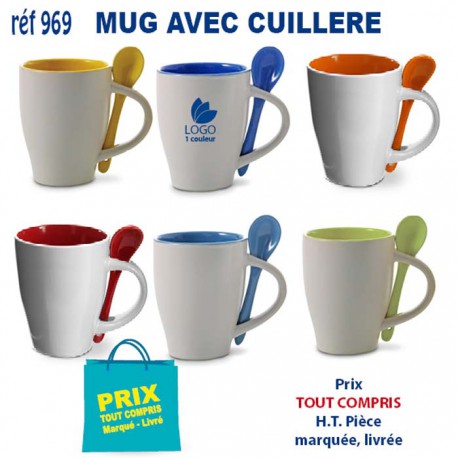 MUG AVEC CUILLERE REF 969 969 MUGS GOBELETS PUBLICITAIRES PERSONNALISES  6,08 €