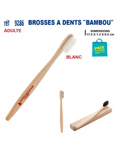 BROSSE A DENTS ADULTE EN BAMBOU REF 9286 9286 VOYAGE : OBJET PUBLICITAIRE  2,39 €