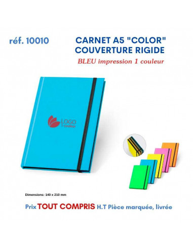 CARNET A5 COUVERTURE RIGIDE "COLOR" REF 10010 10010 Carnet personnalisé  9,17 €