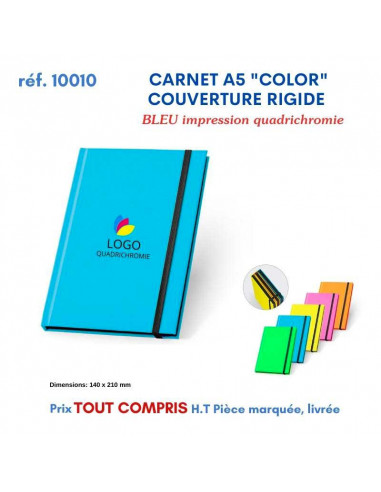 CARNET A5 COUVERTURE RIGIDE "COLOR" REF 10010 10010 Carnet personnalisé  9,17 €