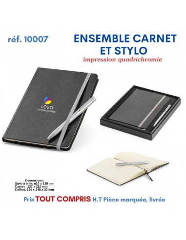 SET CARNET A5 ET STYLO REF 10007 10007 Carnet personnalisé  15,68 €