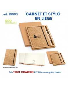 SET CARNET A5 ET STYLO EN LIEGE REF 10003 10003 Carnet personnalisé  16,81 €