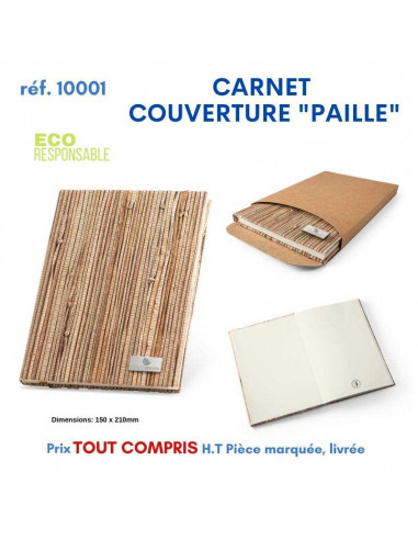 CARNET A5 FIBRE DE PAILLE REF 10001 10001 Carnet personnalisé  17,64 €