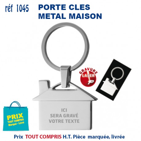 PORTE CLES METAL MAISON REF 1045 G 1045 G PORTE CLES EN METAL  2,57 €