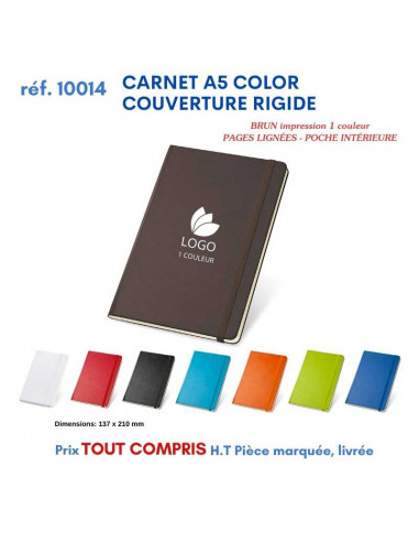 CARNET A5 COLOR COUVERTURE RIGIDE REF 10014 10014 Carnet personnalisé  6,91 €